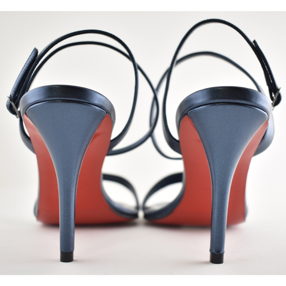Christian Louboutin Miss Z Sandal 80 Blue Ankle Strap Sandal Heel Pump 40 - Picture 11 of 13